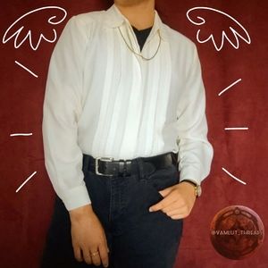80s Vintage Pleated Blouse
